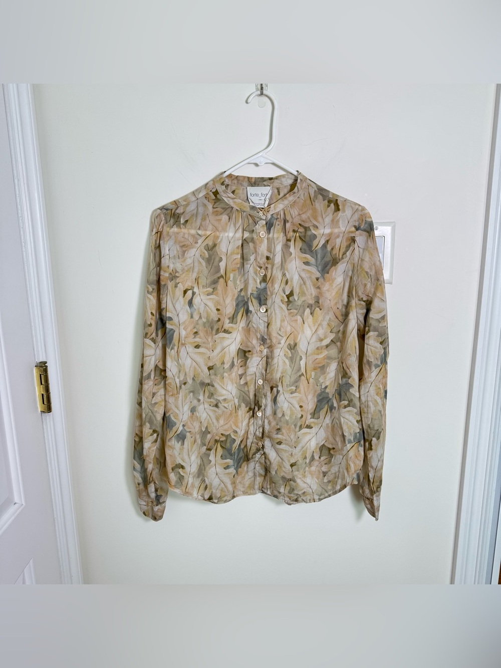 Forte Forte Sheer Printed Blouse Floral Cotton Silk Quiet Luxury